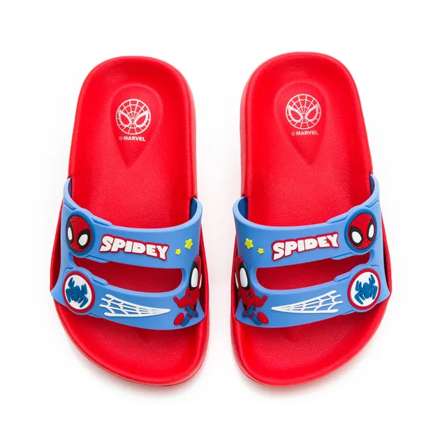 【Marvel 漫威】童鞋 蜘蛛人 勃肯拖鞋/輕量 透氣 舒適 台灣製 藍紅(MNKS35602)