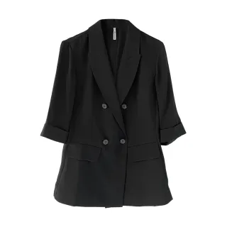 【矜蘭妃】蠶絲彈力修身西裝外套