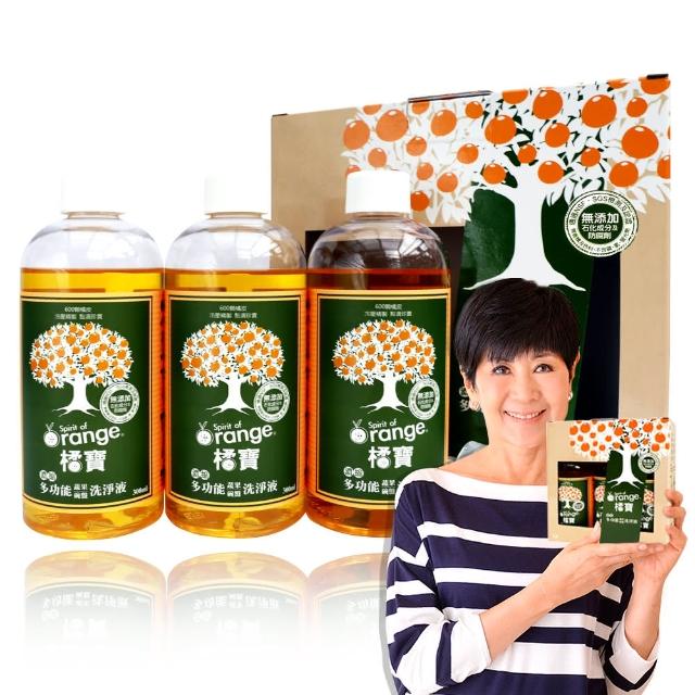 【橘寶】頂級精華橘寶超濃縮多功能洗淨劑 300ml×3入盒裝 含專用噴頭x1(陳月卿推薦 清潔劑)