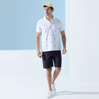 【NAUTICA】男裝 COOL MAX經典素面休閒短褲(黑色)