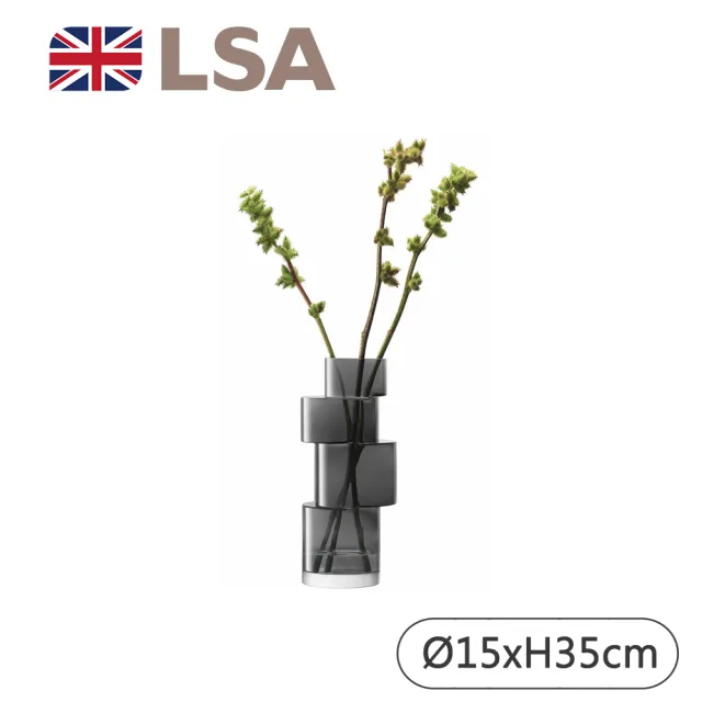 LSA】TIER造型花瓶大-灰(英國手工玻璃家居藝品) - momo購物網- 好評 