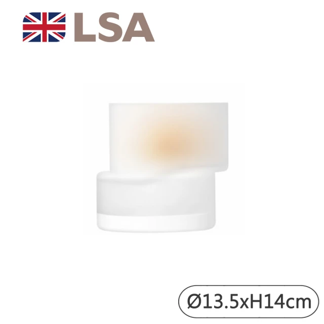 LSA TIER造型花瓶 小-白/附蠟燭(英國手工玻璃家居藝品)