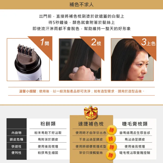 【佐登妮絲】SUPIDO速捷補色梳-巧克深棕(日本原裝進口)