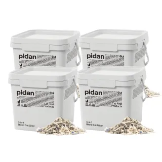 【pidan】混合貓砂 三合一活性碳版 豆腐砂加礦砂 超值4桶裝(40%純豆腐砂、35%球形礦砂、25%活性碳豆腐砂)