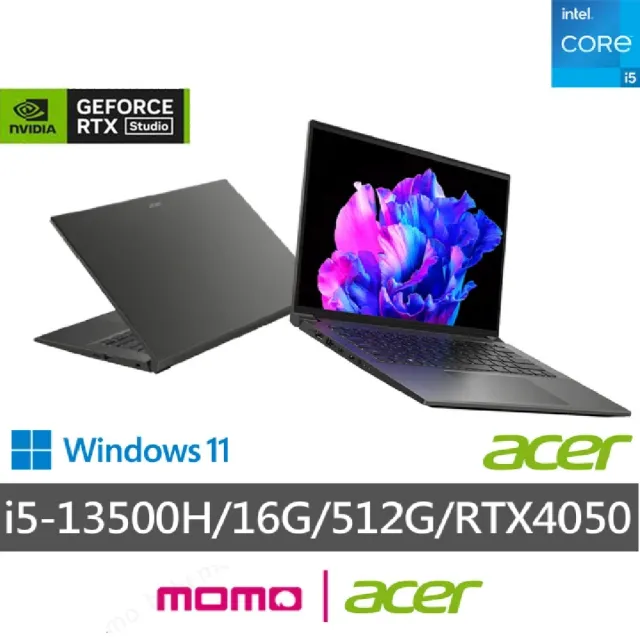 【Acer 宏碁】14.5吋i5 RTX獨顯效能筆電(Swift X/SFX14-71G-52DP/i5-13500H/16G/512G/RTX4050/W11)