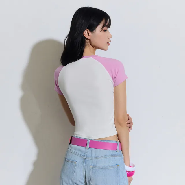 【GAP】女裝 Logo印花羅紋圓領短袖T恤 短版上衣-白色(873956)