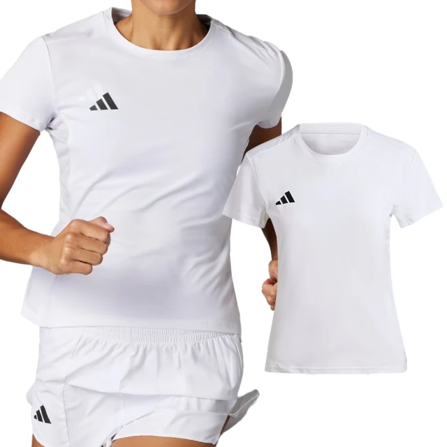 adidas 愛迪達adidas 愛迪達 Adizero E Tee 女款 白色 上衣 亞洲版 運動 慢跑 訓練 修身 吸濕排汗 短袖 IN1173