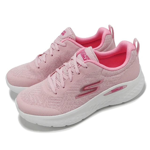 SKECHERS 休閒鞋 Go Run Lite-Inertia 女鞋 粉 白 網布 緩衝 運動鞋 健走鞋(129425-LTPK)