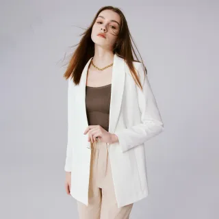 【MOMA】素雅拼接雪紡西裝外套(白色)