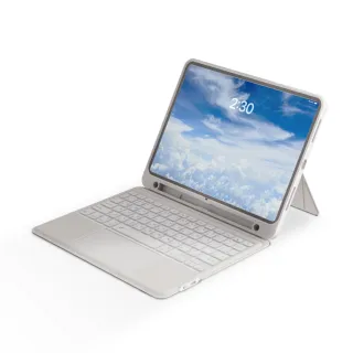 【eiP】Magnetix iPad鍵盤 防摔磁吸可拆式藍牙無線鍵盤 星砂白(iPad air/pro/10/9/8/7 巧控鍵盤 保護殼)