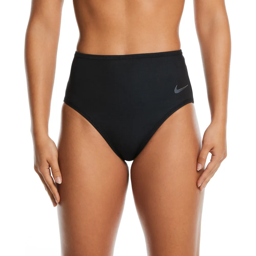 【NIKE 耐吉】SWIM 女泳裝 雙面高腰三角泳褲 三角泳褲 PREMIUM 黑 NESSE172-001