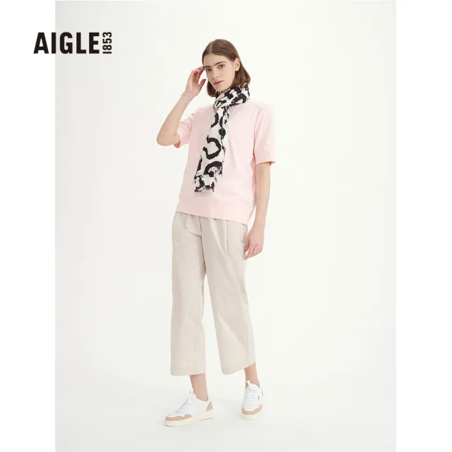 【AIGLE】女抗UV快乾短袖T恤AG-3P272A028 櫻花粉(女T恤 抗UVT恤 快乾短袖T恤)