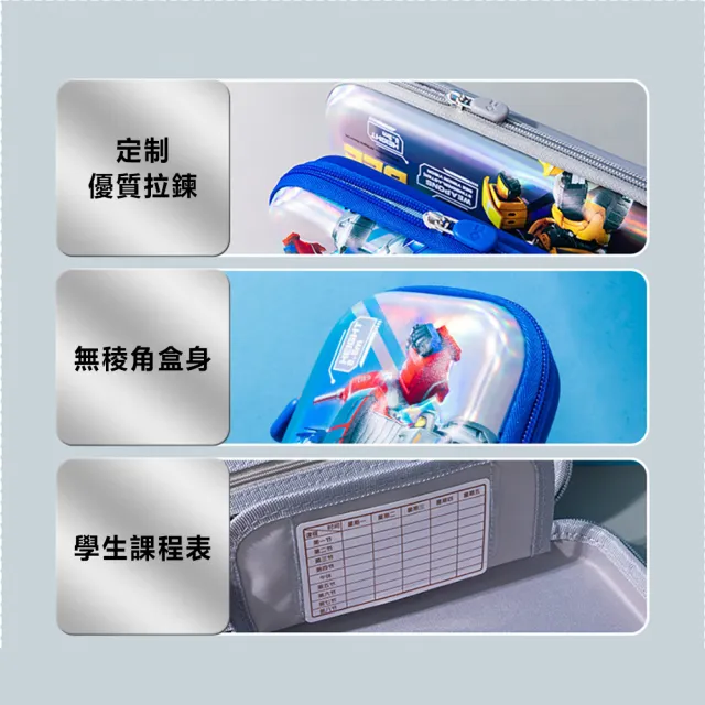 【TRANSFORMERS 變形金剛】EVA材質3D立體透明浮雕大容量多分層防水筆袋鉛筆盒(多款可選)