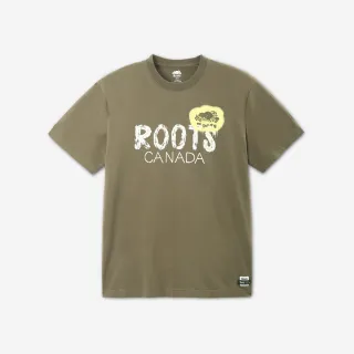 【Roots】Roots 男裝- SPRAY PAINTED BEAVER短袖T恤(綠色)