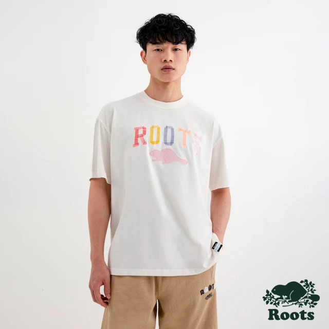 【Roots】Roots 男裝- COLOURFUL ROOTS短袖T恤(白色)