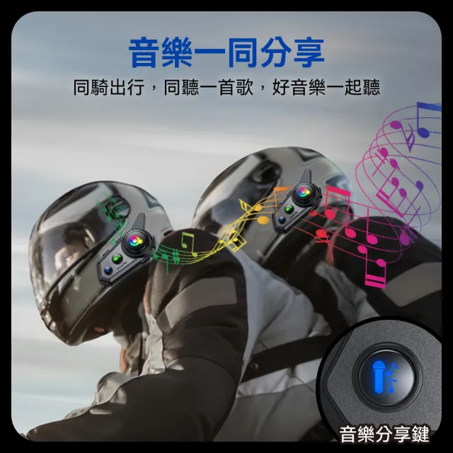 【DTAudio】Q18安全帽藍芽耳機(音樂分享 混音功能 雙人對講 CVC降噪)