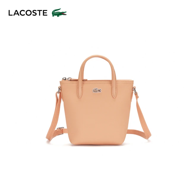 LACOSTE 包款-L.12.12 概念壓紋小型拉鍊手提包(橘色)
