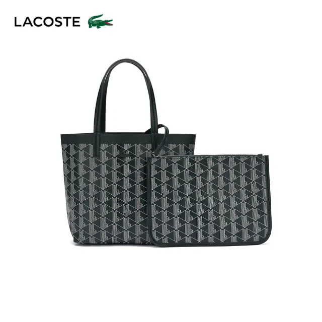 【LACOSTE】包款-印花塗層帆布小包(綠色)