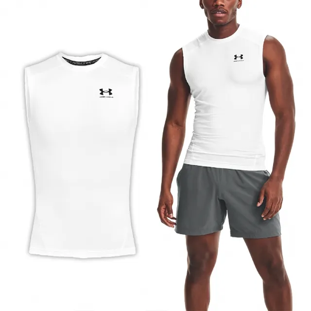 【UNDER ARMOUR】背心 HG Armour Tank Top 男款 白 黑 吸汗 快乾 親膚 運動 籃球 無袖 UA(1361522100)