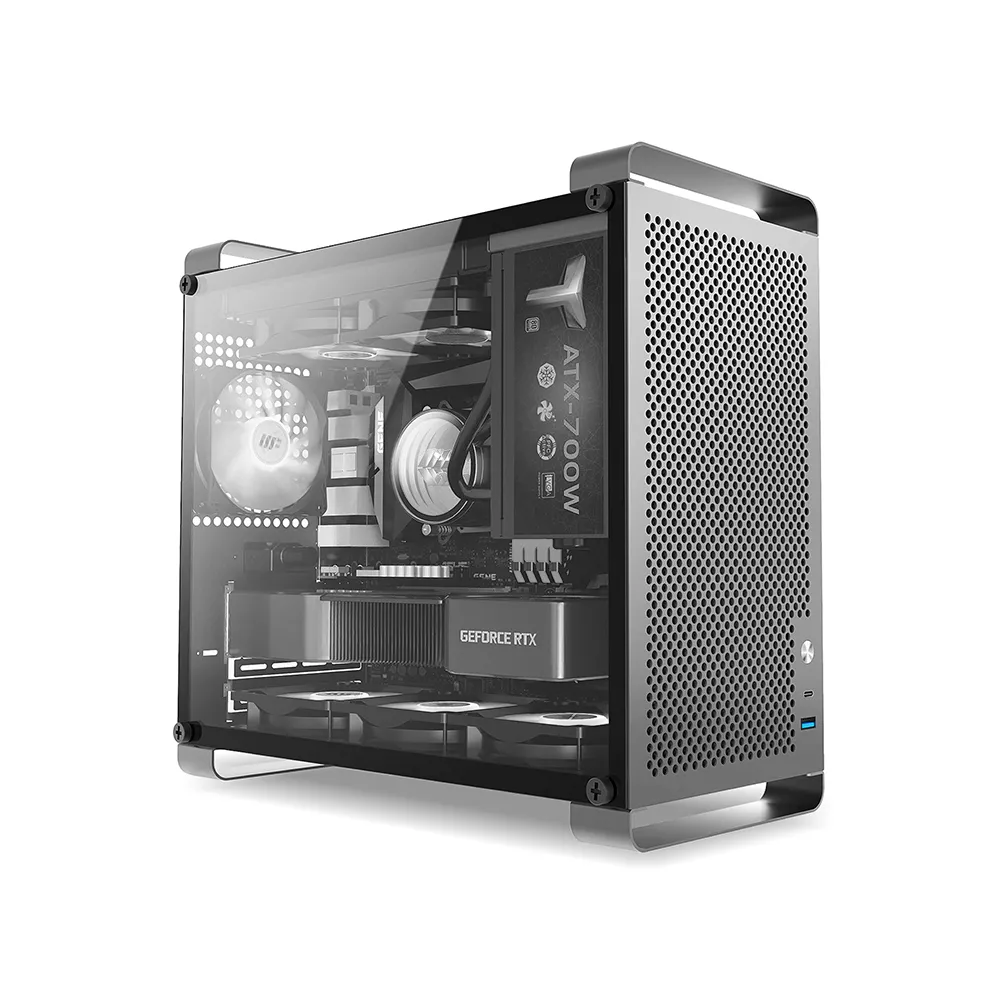 【iStyle】無敵鐵金鋼 ITX/M-ATX 側透鈦灰鋼鐵機殼+180封閉式水冷