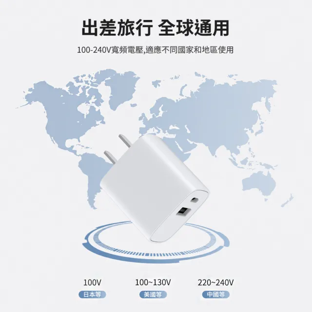 【NOKIA】20W TypeC+USB 2孔 PD3.0+QC 快充充電器(P6305)
