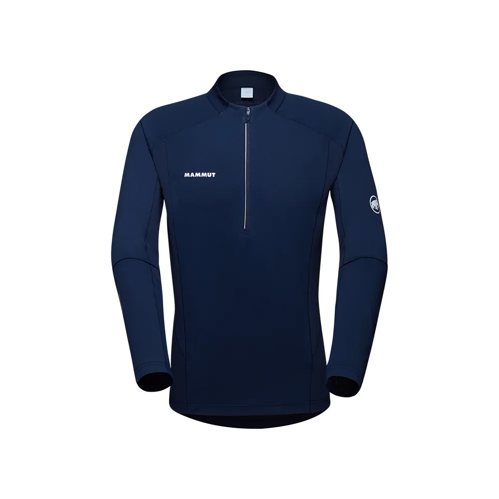 【Mammut 長毛象】Aenergy FL Half Zip LS AF 抗菌半拉鍊長袖排汗衣 海洋藍 男款 #1016-01310