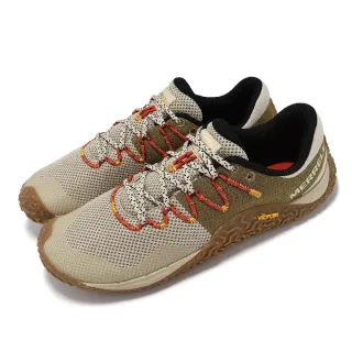 【MERRELL】戶外鞋 Trail Glove 7 男鞋 卡其 橘 黃金大底 透氣 郊山 健行 運動鞋(ML068139)