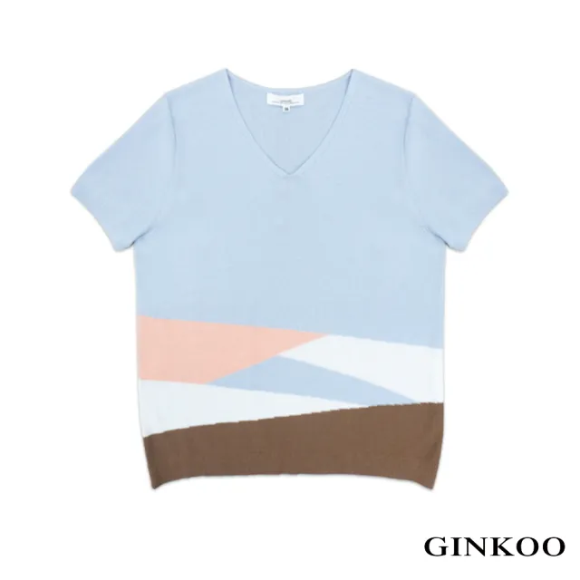 【GINKOO 俊克】拼接針織上衣