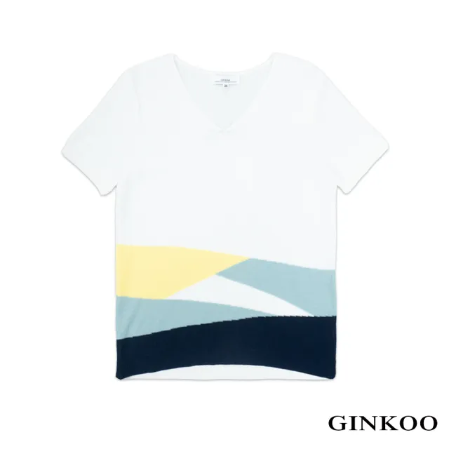 【GINKOO 俊克】拼接針織上衣