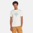 【Timberland】中性復古白正面圖案短袖T恤(A42W5CM9)