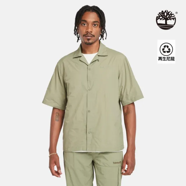 【Timberland】男款灰綠色快乾可收納襯衫(A5SKQ590)
