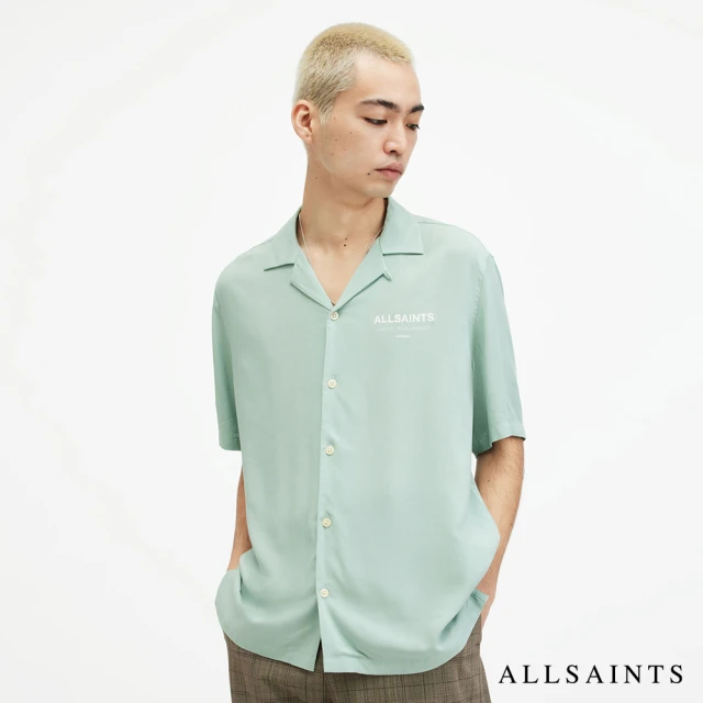 【ALLSAINTS】UNDERGROUND 人造絲寬鬆LOGO短袖夏威夷襯衫 MS209Y(舒適版型)