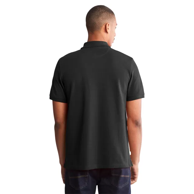 【Timberland】男款黑色休閒短袖Polo衫(A62T5001)