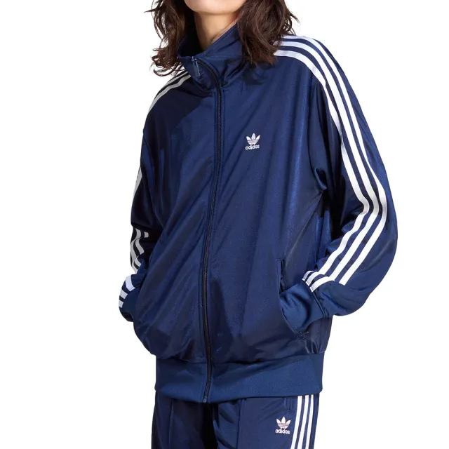 【adidas 愛迪達】Originals Adicolor 女款 深寶藍色 復古 三葉草 經典 外套 IL3816