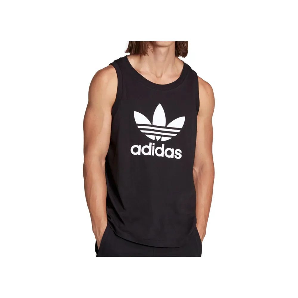 【adidas 愛迪達】Trefoil Tank 男款 黑色 運動背心 慢跑 三葉草 亞規 背心 IA4811