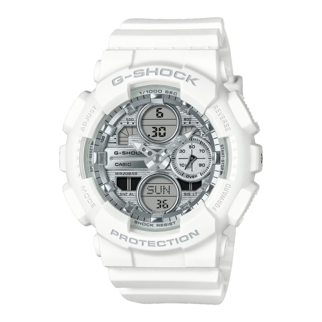 CASIO 卡西歐 G-SHOCK閃耀白色雙顯錶(GMA-S140VA-7A)