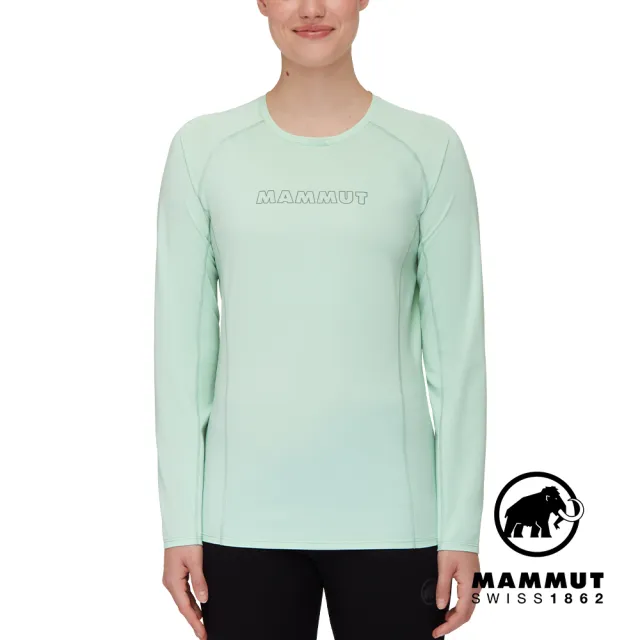 【Mammut 長毛象】Selun FL Longsleeve Logo Women 機能LOGO長袖T恤 薄荷綠 女款 #1016-01450