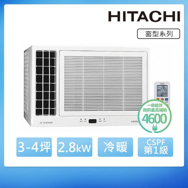 HITACHI 日立 3-4坪一級變頻側吹窗型冷氣(RA-2