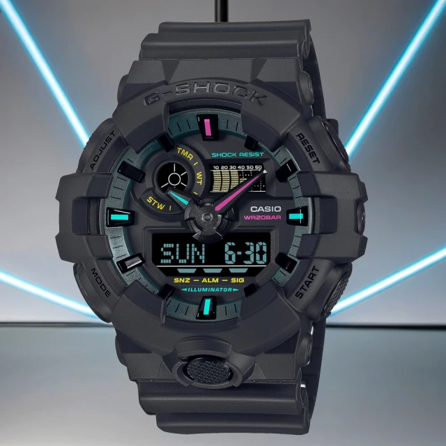 CASIO 卡西歐 G-SHOCK 潮流藍黑八角錶殼耐衝擊運