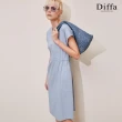 【Diffa】連袖貼袋設計洋裝-女