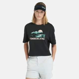 【Timberland】女款黑色圖案短袖T恤(A5PVX001)