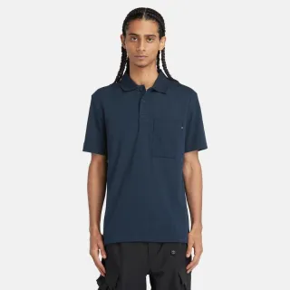 【Timberland】男款深寶石藍 TimberCHILL™ 涼爽科技抗UV 短袖 Polo衫(A6427433)
