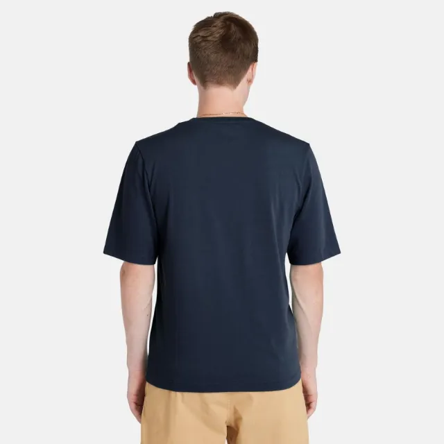 【Timberland】男款深寶石藍 TimberCHILL™ 涼爽科技抗UV 短袖T恤(A641C433)