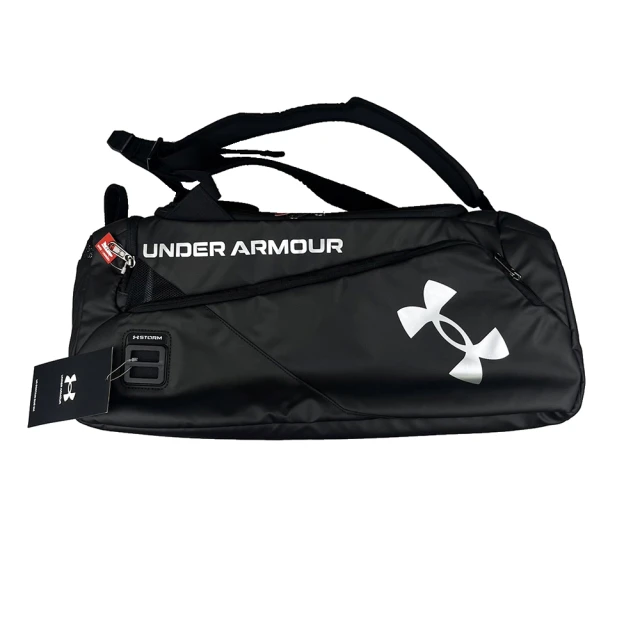 UNDER ARMOURUNDER ARMOUR 後背斜背兩用旅行袋55x27x24cm約40L黑X銀標(1361225001)