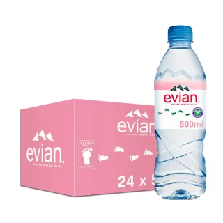 【Evian 依雲】天然礦泉水500mlx24入/箱(法國原裝進口)