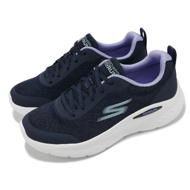 SKECHERSSKECHERS 休閒鞋 Go Run Lite-Inertia 女鞋 藍 白 網布 緩衝 運動鞋 健走鞋(129425-NVLV)