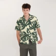 【JOHN HENRY】龜背芋古巴領花襯衫-綠色