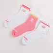 【adidas 愛迪達】襪子 三雙入 男女襪 中筒襪 粉色 青蘋果色 運動襪 三葉草LOGO(百搭爆款/男女組合)