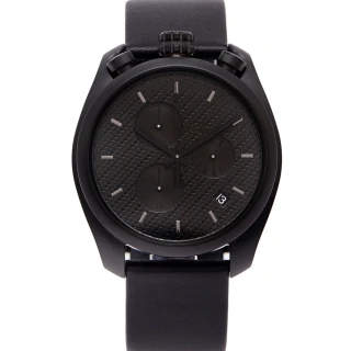 【Calvin Klein】雅痞編織紋三眼計時男性手錶-黑面X黑色/44mm(K6Z574C1)
