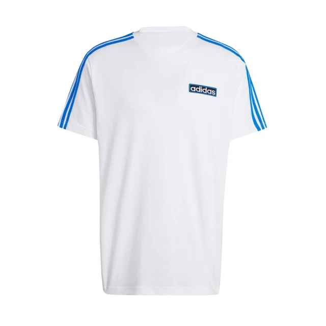 【adidas 愛迪達】Adibreak Tee 男 短袖 上衣 T恤 運動 復古 經典 棉質 舒適 白藍(IV5351)